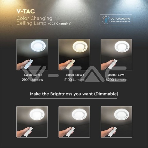 65W LED Плафон С Дистанционно 3в 1 Димиращ Звезди - изглед 9 - rZ commerce 65W LED Плафон С Дистанционно 3в 1 Димиращ Звезди - изглед 9