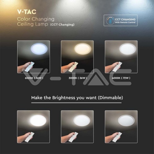 36W-72W-36W LED Плафон С Дистанционно Димиращ Ринг Ф670 - изглед 13