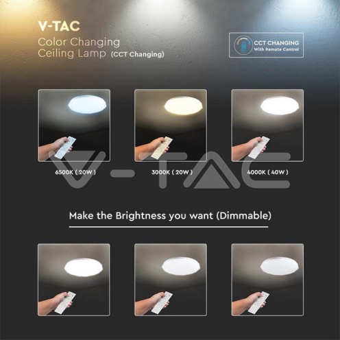 40W LED Плафон С Дистанционно 3в1 Диаманд Ф350 - изглед 10