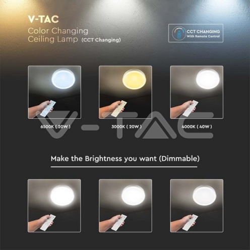 40W LED Плафон С Дистанционно Сменяем Сп. Борд - изглед 4 - rZ commerce 40W LED Плафон С Дистанционно Сменяем Сп. Борд - изглед 4