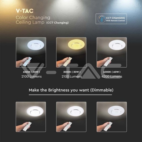 60W LED Плафон Дистанционно Сменяем Сп. UFO - изглед 4 - rZ commerce 60W LED Плафон Дистанционно Сменяем Сп. UFO - изглед 4