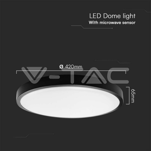 30W LED Плафон Кръг Микровълнов Сензор Черна Рамка 4000К IP44 - изглед 7 - rZ commerce 30W LED Плафон Кръг Микровълнов Сензор Черна Рамка 4000К IP44 - изглед 7