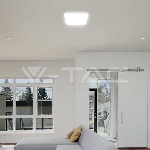 18W LED Плафон SAMSUNG Чип 3000K Квадрат Бяла Рамка IP44 - изглед 12 - rZ commerce 18W LED Плафон SAMSUNG Чип 3000K Квадрат Бяла Рамка IP44 - изглед 12