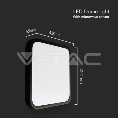36W LED Плафон Сензор SAMSUNG Чип 4000K Квадрат Черна Рамка IP44 - изглед 9 - rZ commerce 36W LED Плафон Сензор SAMSUNG Чип 4000K Квадрат Черна Рамка IP44 - изглед 9