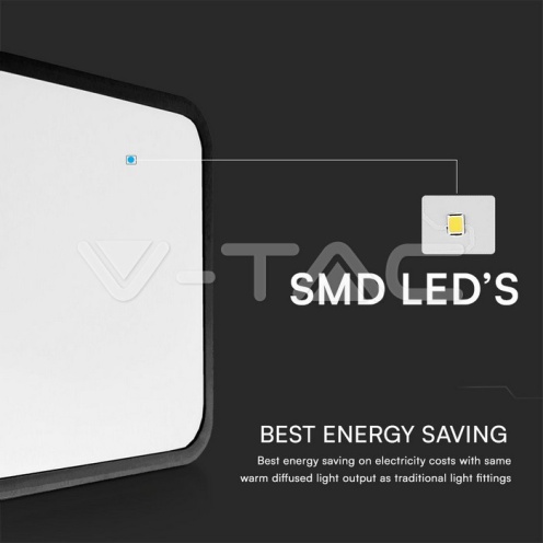 36W LED Плафон Сензор SAMSUNG Чип 4000K Квадрат Черна Рамка IP44 - изглед 7 - rZ commerce 36W LED Плафон Сензор SAMSUNG Чип 4000K Квадрат Черна Рамка IP44 - изглед 7