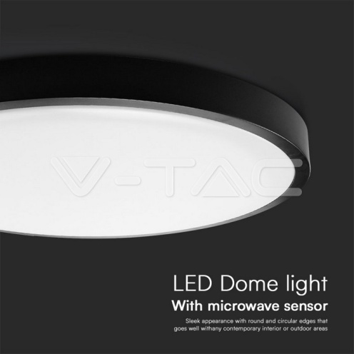 36W LED Плафон Сензор SAMSUNG Чип 4000K Кръг Черна Рамка IP44 - изглед 7