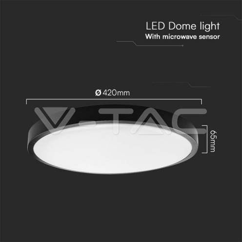 36W LED Плафон Сензор SAMSUNG Чип 4000K Кръг Черна Рамка IP44 - изглед 8