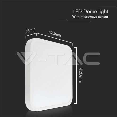36W LED Плафон Сензор SAMSUNG Чип 4000K Квадрат Бяла Рамка IP44 - изглед 8 - rZ commerce 36W LED Плафон Сензор SAMSUNG Чип 4000K Квадрат Бяла Рамка IP44 - изглед 8