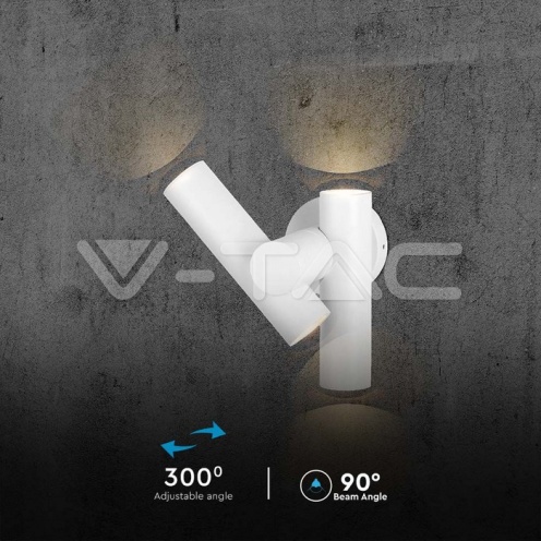 2x2.6W Стенен Спот Бял 4000К IP44 - изглед 5