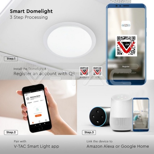 LED Плафониета - 60W SMART Ф450 Звезди Топла + Студена Светлина - изглед 12 - rZ commerce LED Плафониета - 60W SMART Ф450 Звезди Топла + Студена Светлина - изглед 12