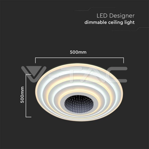 125W LED Осветител За Таван (D50*7CM) CCT: 3000K+6000K Димираща + Дистанционно - изглед 8 - rZ commerce 125W LED Осветител За Таван (D50*7CM) CCT: 3000K+6000K Димираща + Дистанционно - изглед 8