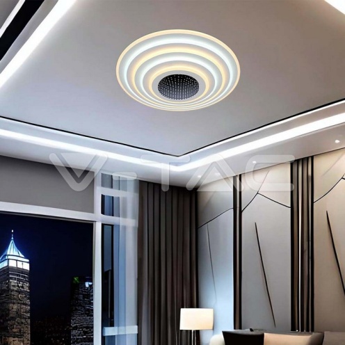 125W LED Осветител За Таван (D50*7CM) CCT: 3000K+6000K Димираща + Дистанционно - изглед 10 - rZ commerce 125W LED Осветител За Таван (D50*7CM) CCT: 3000K+6000K Димираща + Дистанционно - изглед 10