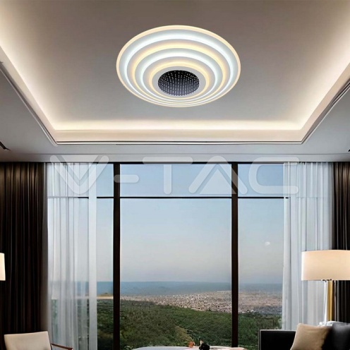 125W LED Осветител За Таван (D50*7CM) CCT: 3000K+6000K Димираща + Дистанционно - изглед 9 - rZ commerce 125W LED Осветител За Таван (D50*7CM) CCT: 3000K+6000K Димираща + Дистанционно - изглед 9