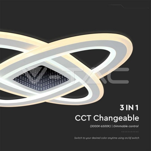 130W LED Осветител За Таван 13600lm CCT: 3000K+6000K Димираща + Дистанционно - изглед 5
