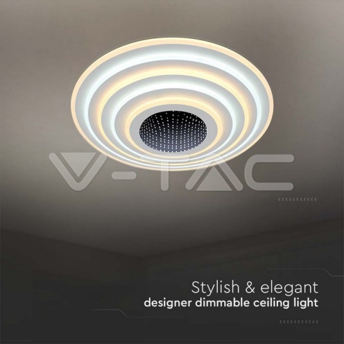 125W LED Осветител За Таван (D50*7CM) CCT: 3000K+6000K Димираща + Дистанционно - изглед 4 - rZ commerce 125W LED Осветител За Таван (D50*7CM) CCT: 3000K+6000K Димираща + Дистанционно - изглед 4