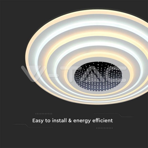 125W LED Осветител За Таван (D50*7CM) CCT: 3000K+6000K Димираща + Дистанционно - изглед 3 - rZ commerce 125W LED Осветител За Таван (D50*7CM) CCT: 3000K+6000K Димираща + Дистанционно - изглед 3