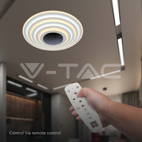 125W LED Осветител За Таван (D50*7CM) CCT: 3000K+6000K Димираща + Дистанционно - изглед 6 - rZ commerce 125W LED Осветител За Таван (D50*7CM) CCT: 3000K+6000K Димираща + Дистанционно - изглед 6