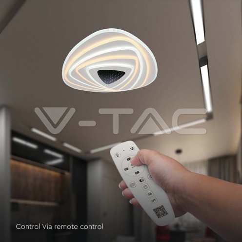 120W LED Осветител За Таван (51*50*7CM) CCT: 3000K+6000K Димираща + Дистанционно - изглед 5
