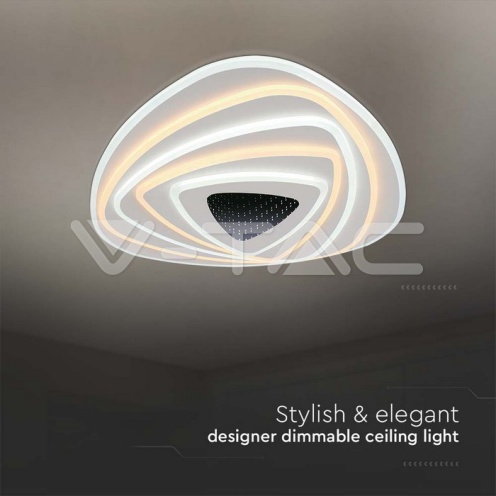 120W LED Осветител За Таван (51*50*7CM) CCT: 3000K+6000K Димираща + Дистанционно - изглед 4