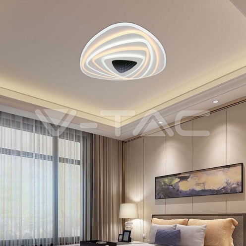120W LED Осветител За Таван (51*50*7CM) CCT: 3000K+6000K Димираща + Дистанционно - изглед 9