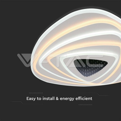 120W LED Осветител За Таван (51*50*7CM) CCT: 3000K+6000K Димираща + Дистанционно - изглед 2