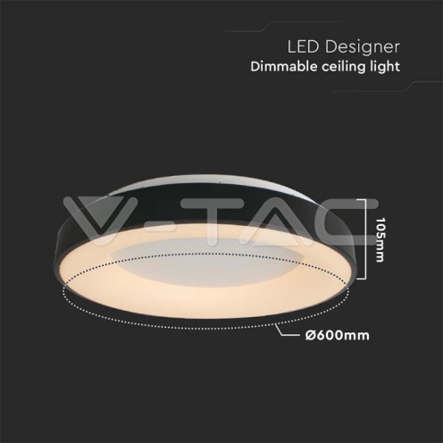LED Осветител за таван 49W 60*9CM Черно Тяло 3000K 5220LM - изглед 5 - rZ commerce LED Осветител за таван 49W 60*9CM Черно Тяло 3000K 5220LM - изглед 5