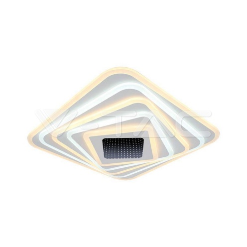 150W LED Осветител За Таван (50*50*7CM) CCT: 3000K+6000K Димираща + Дистанционно - изглед 1