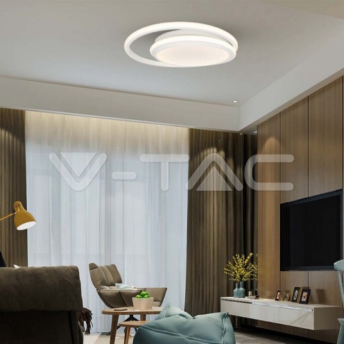 LED Осветител 24W плафон 4000К бял двоен кръг 2560Lm - изглед 7