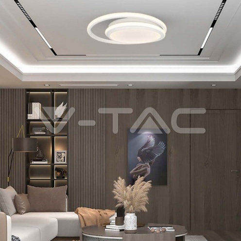 LED Осветител 24W плафон 4000К бял двоен кръг 2560Lm - изглед 8