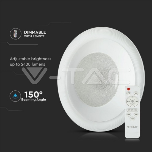 48W LED Плафон С Дистанционно 3в 1 Димиращ Кристал - изглед 4 - rZ commerce 48W LED Плафон С Дистанционно 3в 1 Димиращ Кристал - изглед 4