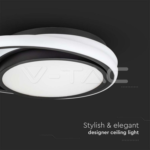 LED Осветител 24W Плафон 4000К Черен Двоен Кръг 2560Lm - изглед 5