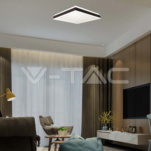 LED Осветител 24W Квадрат За Таван Черна Рамка 4000K Димиращ - изглед 5