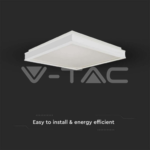 LED Осветител 24W Квадрат за Таван Бяла Рамка 4000K - изглед 2 - rZ commerce LED Осветител 24W Квадрат за Таван Бяла Рамка 4000K - изглед 2