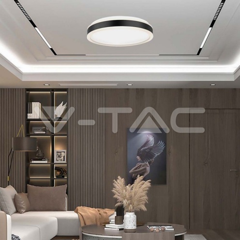 LED Осветител 24W Кръг За Таван Черна Рамка 4000K Димиращ - изглед 5