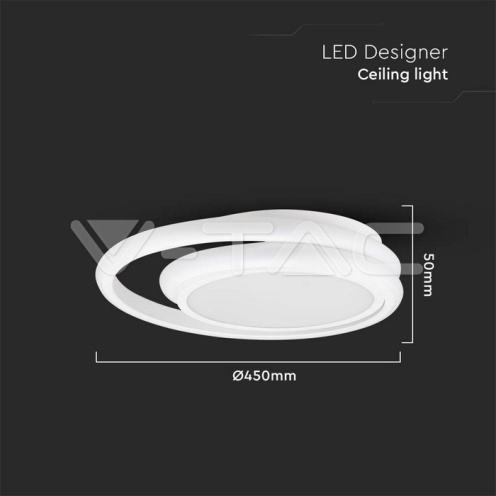LED Осветител 38W Плафон 4000K Бял Двоен Кръг - изглед 5 - rZ commerce LED Осветител 38W Плафон 4000K Бял Двоен Кръг - изглед 5