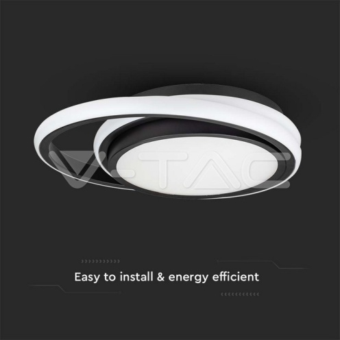 LED Осветител 38W Плафон 4000K Черен Двоен Кръг - изглед 4