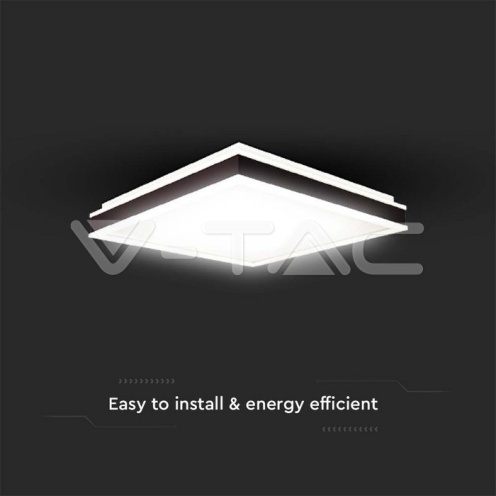 LED Осветител 48W Квадрат за Таван Черна Рамка 4000K димиращ - изглед 4