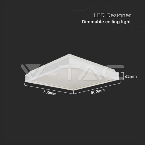 LED Осветител 48W Квадрат за Таван Бяла Рамка 4000K - изглед 4