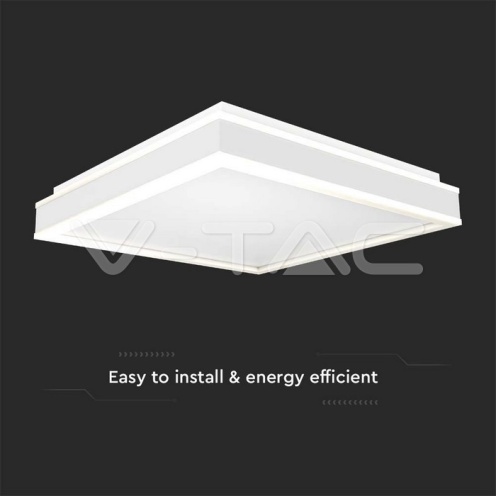 LED Осветител 38W Плафон 4000K Квадрат Бяла Рамка - изглед 2 - rZ commerce LED Осветител 38W Плафон 4000K Квадрат Бяла Рамка - изглед 2