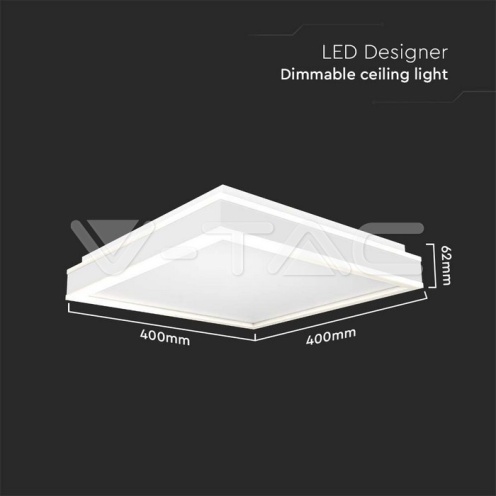 LED Осветител 38W Плафон 4000K Квадрат Бяла Рамка - изглед 5 - rZ commerce LED Осветител 38W Плафон 4000K Квадрат Бяла Рамка - изглед 5