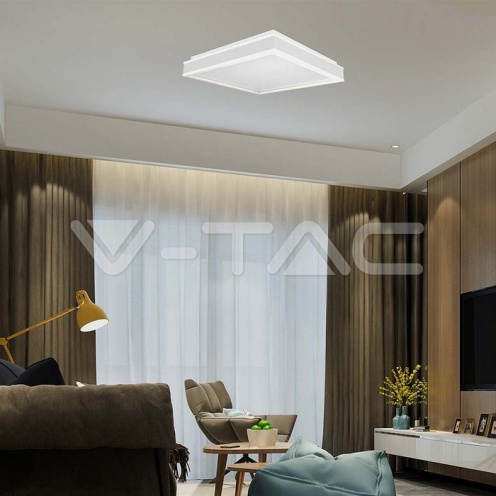 LED Осветител 38W Плафон 4000K Квадрат Бяла Рамка - изглед 7 - rZ commerce LED Осветител 38W Плафон 4000K Квадрат Бяла Рамка - изглед 7