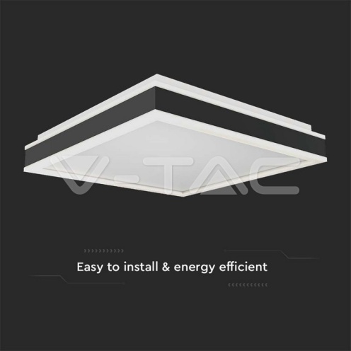LED Осветител 38W Плафон 4000K Квадрат Черна Рамка - изглед 2 - rZ commerce LED Осветител 38W Плафон 4000K Квадрат Черна Рамка - изглед 2