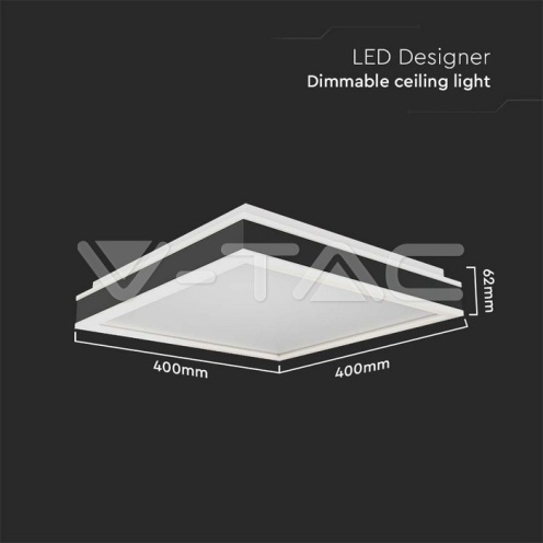 LED Осветител 38W Плафон 4000K Квадрат Черна Рамка - изглед 5 - rZ commerce LED Осветител 38W Плафон 4000K Квадрат Черна Рамка - изглед 5