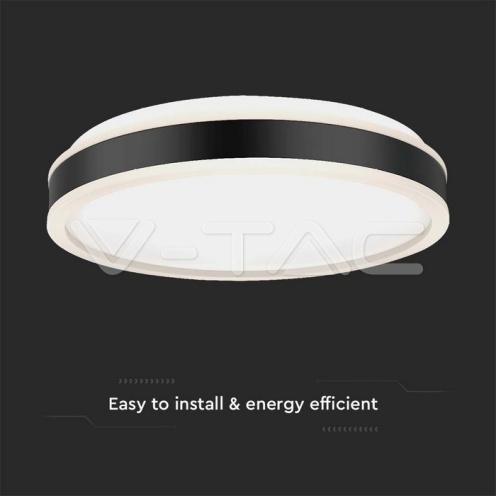 LED Осветител 42W Плафон 4000K Кръг Черен - изглед 2