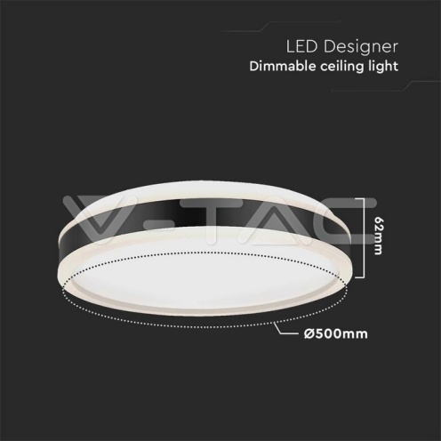 LED Осветител 42W Плафон 4000K Кръг Черен - изглед 5