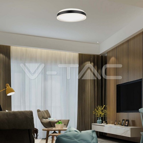 LED Осветител 42W Плафон 4000K Кръг Черен - изглед 7