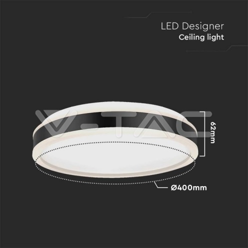 LED Осветител 38W Кръг за Таван Черна Рамка 4000K - изглед 4 - rZ commerce LED Осветител 38W Кръг за Таван Черна Рамка 4000K - изглед 4