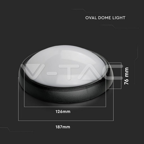 8W Плафониера Овал Черно Тяло 3000К IP66 - изглед 11 - rZ commerce 8W Плафониера Овал Черно Тяло 3000К IP66 - изглед 11