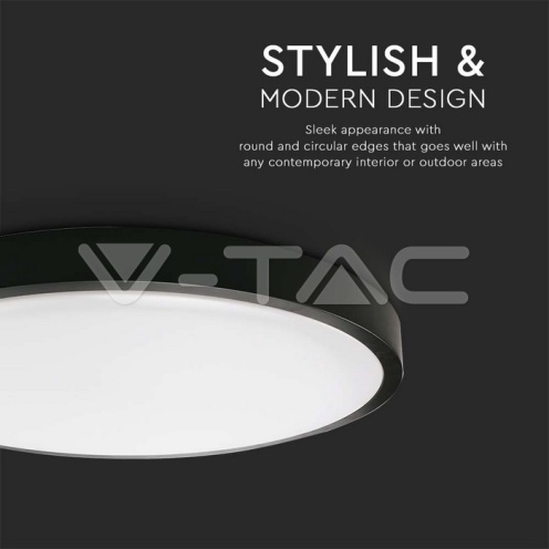 18W LED Плафон Кръг Черна Рамка 3000К IP44 - изглед 6