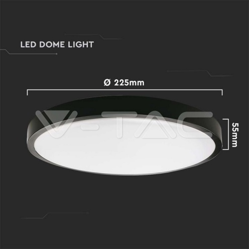 18W LED Плафон Кръг Черна Рамка 3000К IP44 - изглед 9
